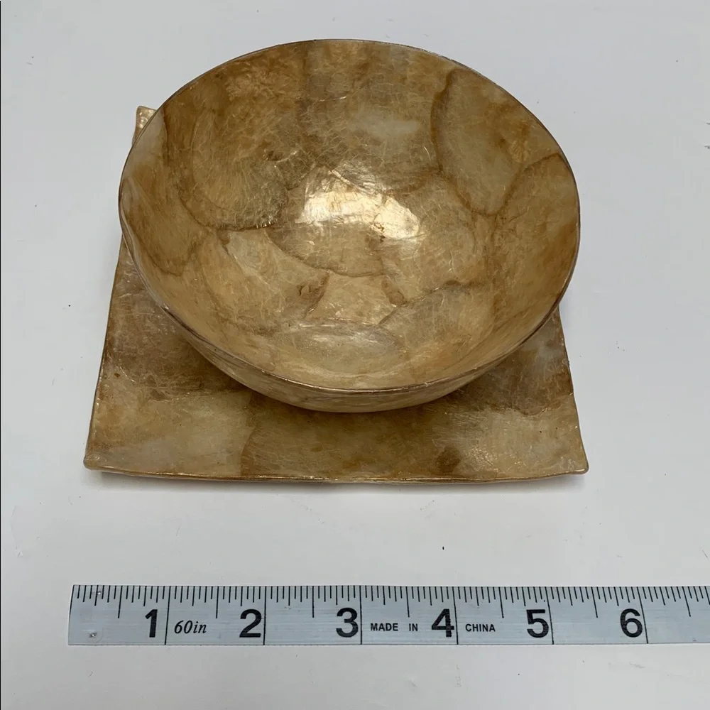 Z Gallerie Gold Capiz Bowl